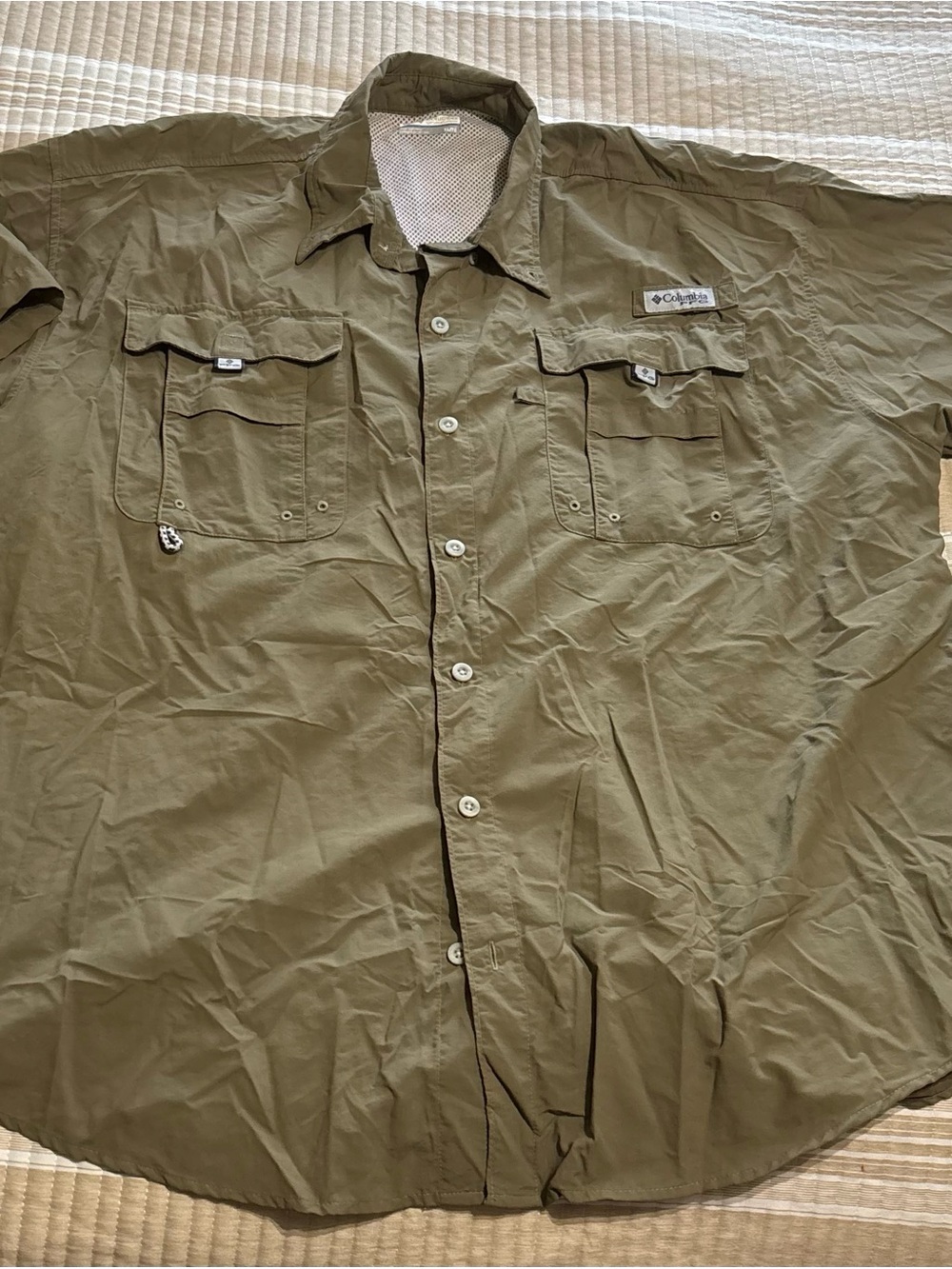 Columbia PFG Short-Sleeve Outdoor Button-Down XL Mens Shirt
